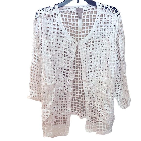 Chicos Cut Out Lace Top Size XL NWOT - Picture 2 of 6